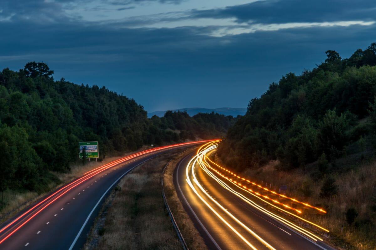 Driver training on a scenic road